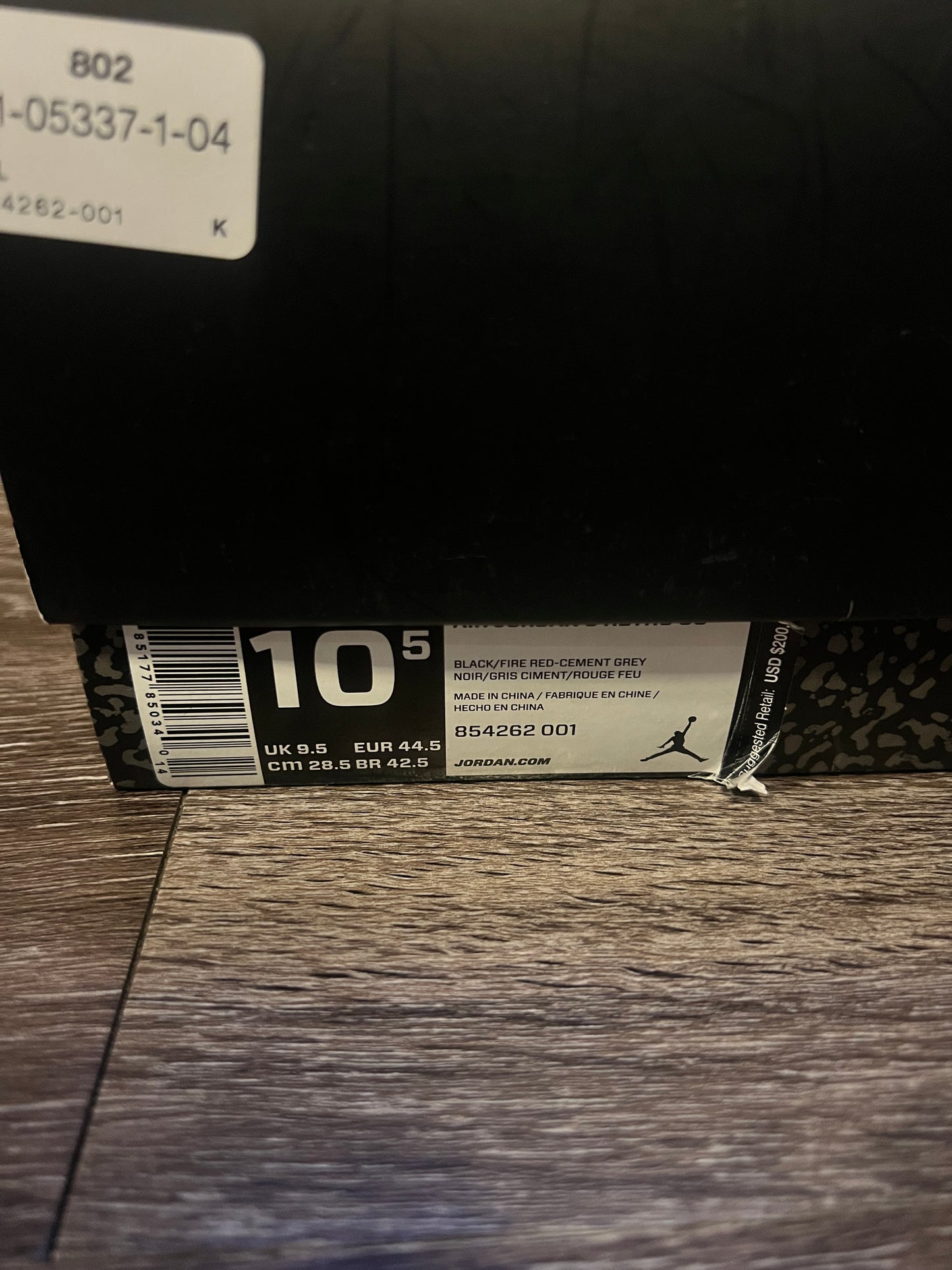 Air Jordan 3 Retro Black Cement Size 10.5