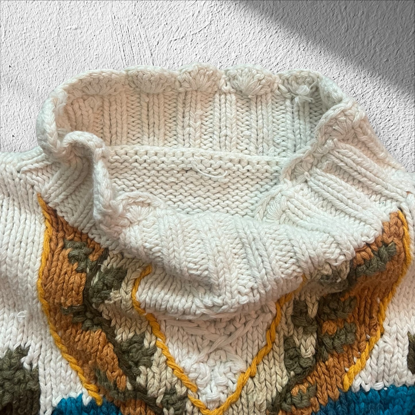 Vintage 90s Holiday Knit Sweater Pine Tree Winter Nature Theme