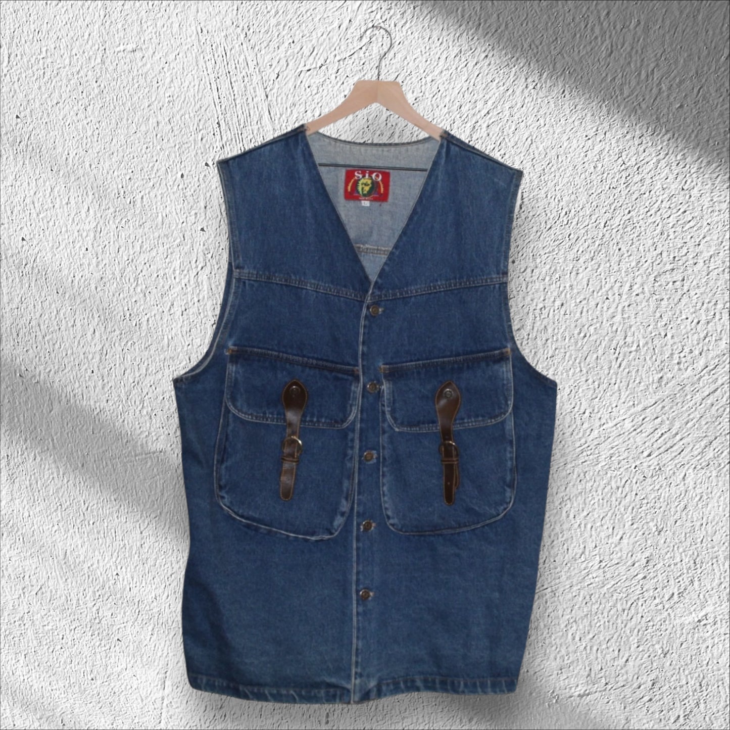 Sio Denim Dress Vintage with Big Pocket Leather Strap