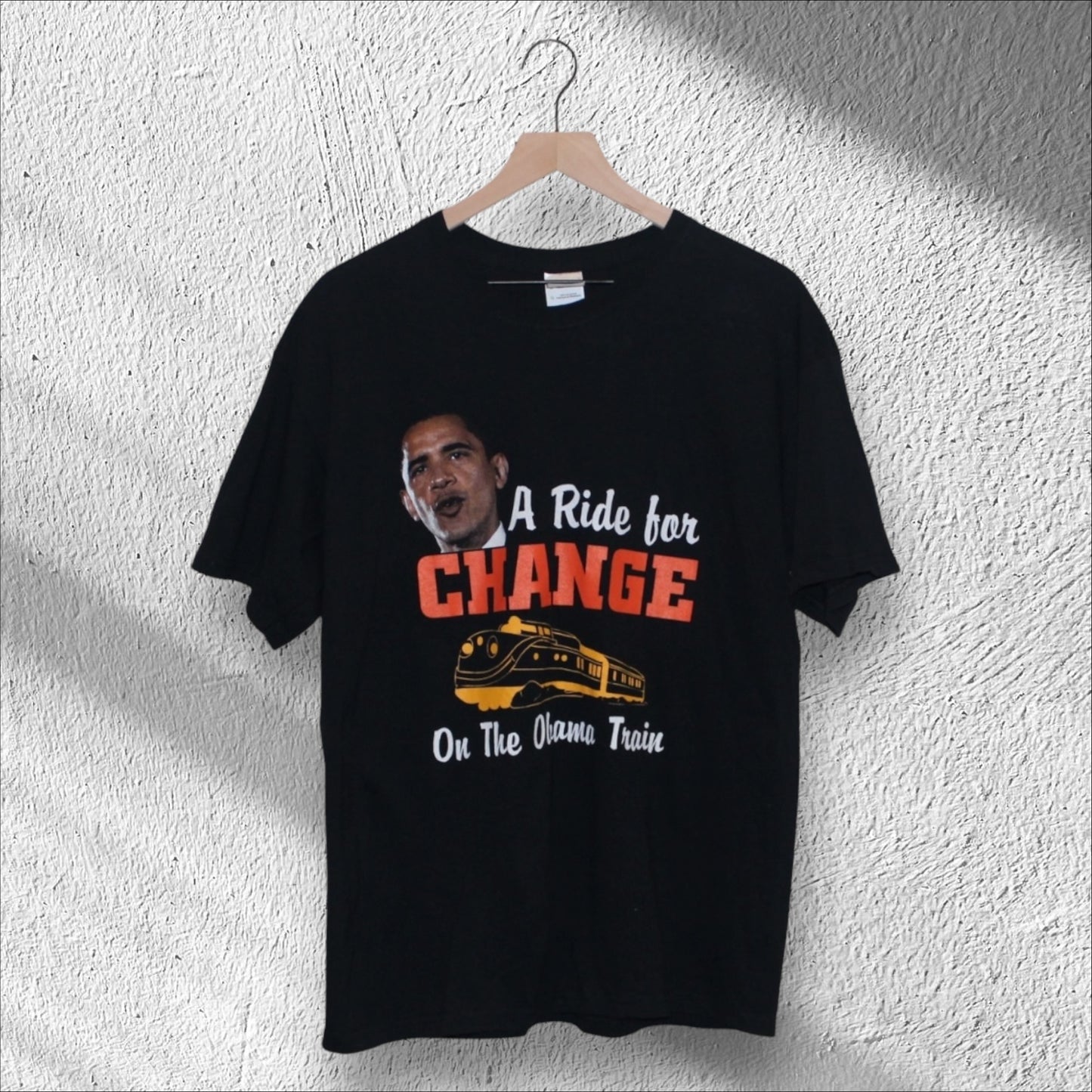Vintage 2008 Obama Change Train Shirt Large
