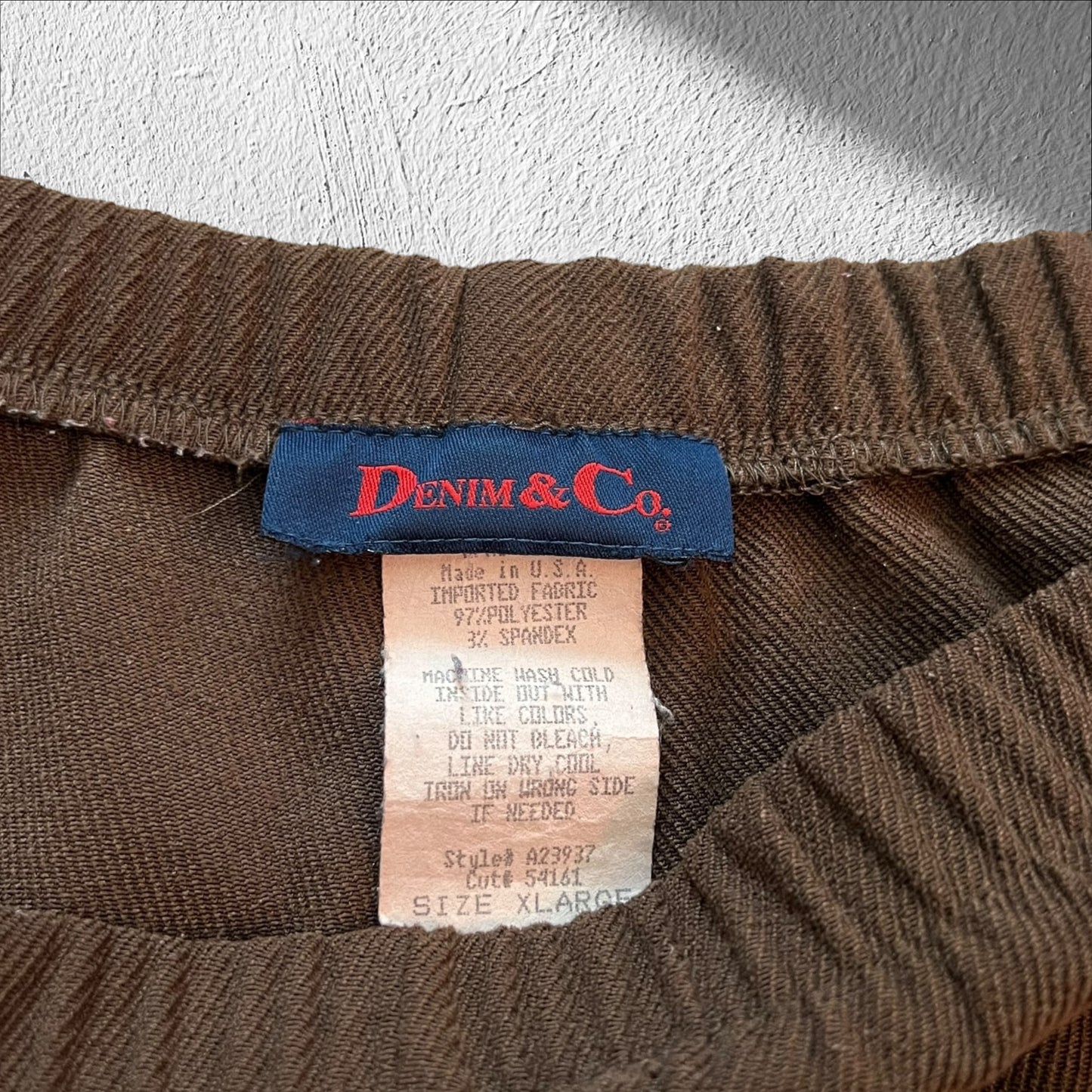 Vintage 90s Denim & Co Brown Women’s Jumpsuit Trouser Pants – Size XL