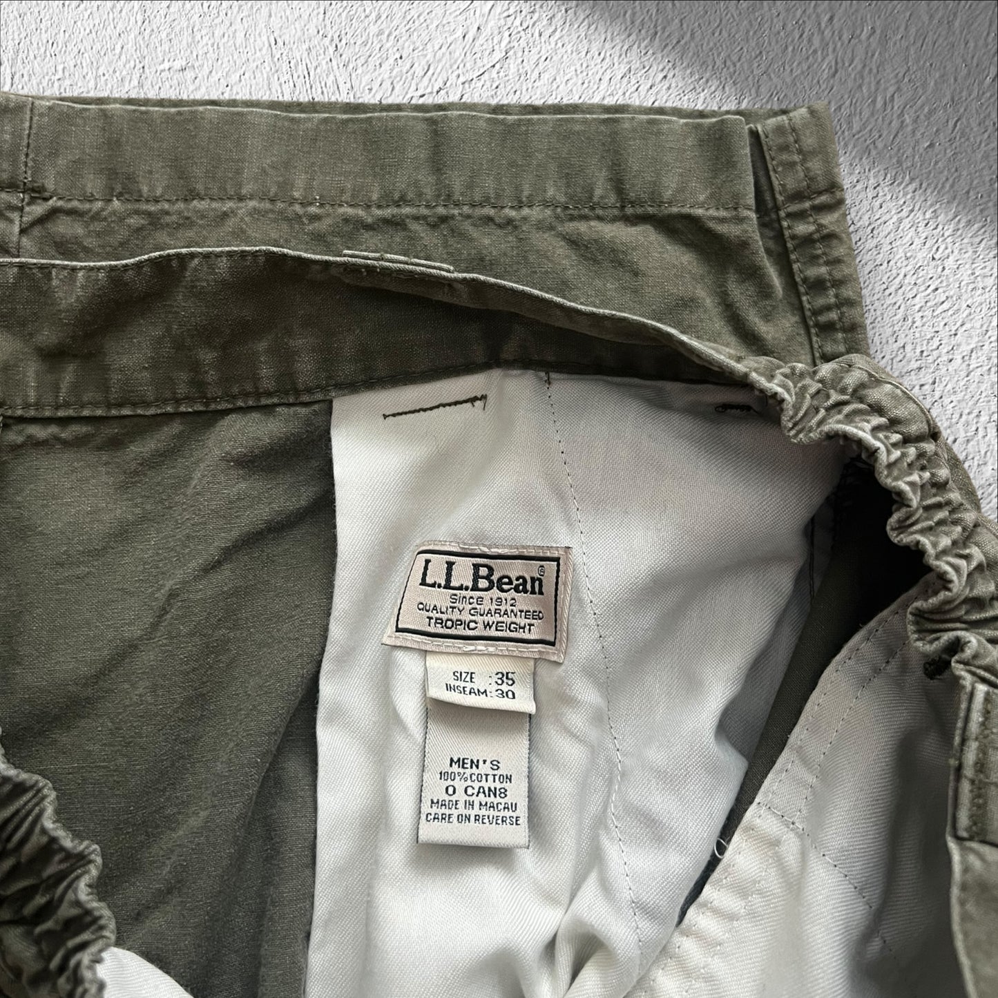 Vintage LL Bean Army Green Cargo Pants – Size 34x30
