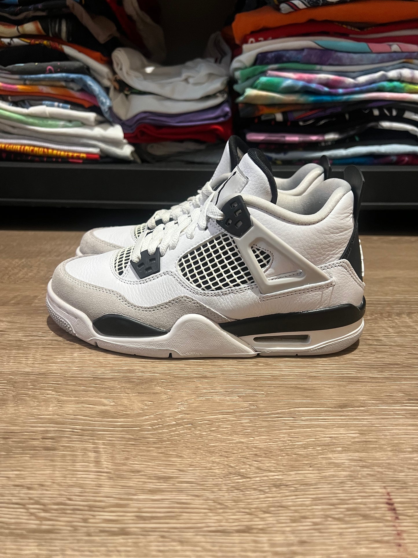 Air Jordan 4 GS Military Black Size 4.5Y 408452-111