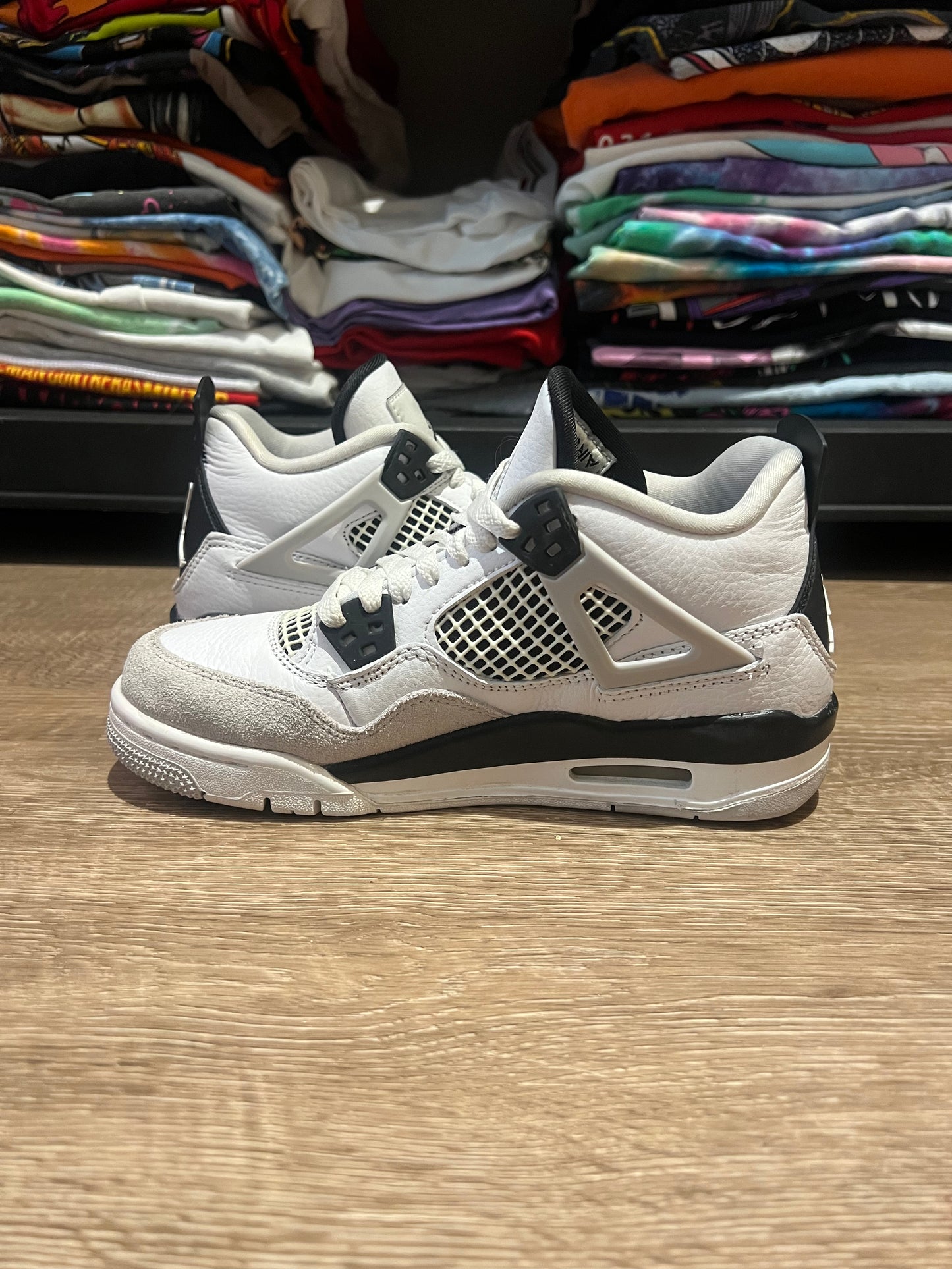 Air Jordan 4 GS Military Black Size 4.5Y 408452-111