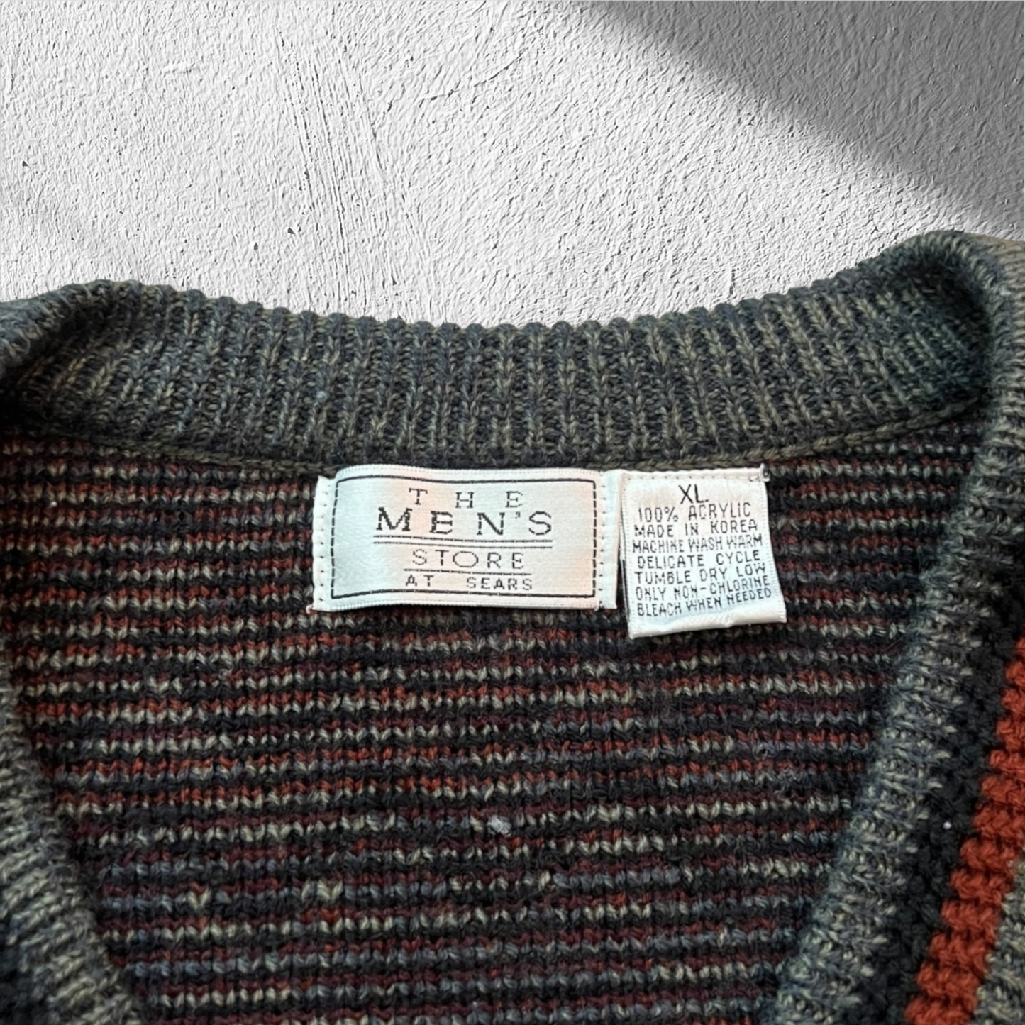 Vintage 90s The Men’s Store Sears V-Neck Knit Sweater – XL