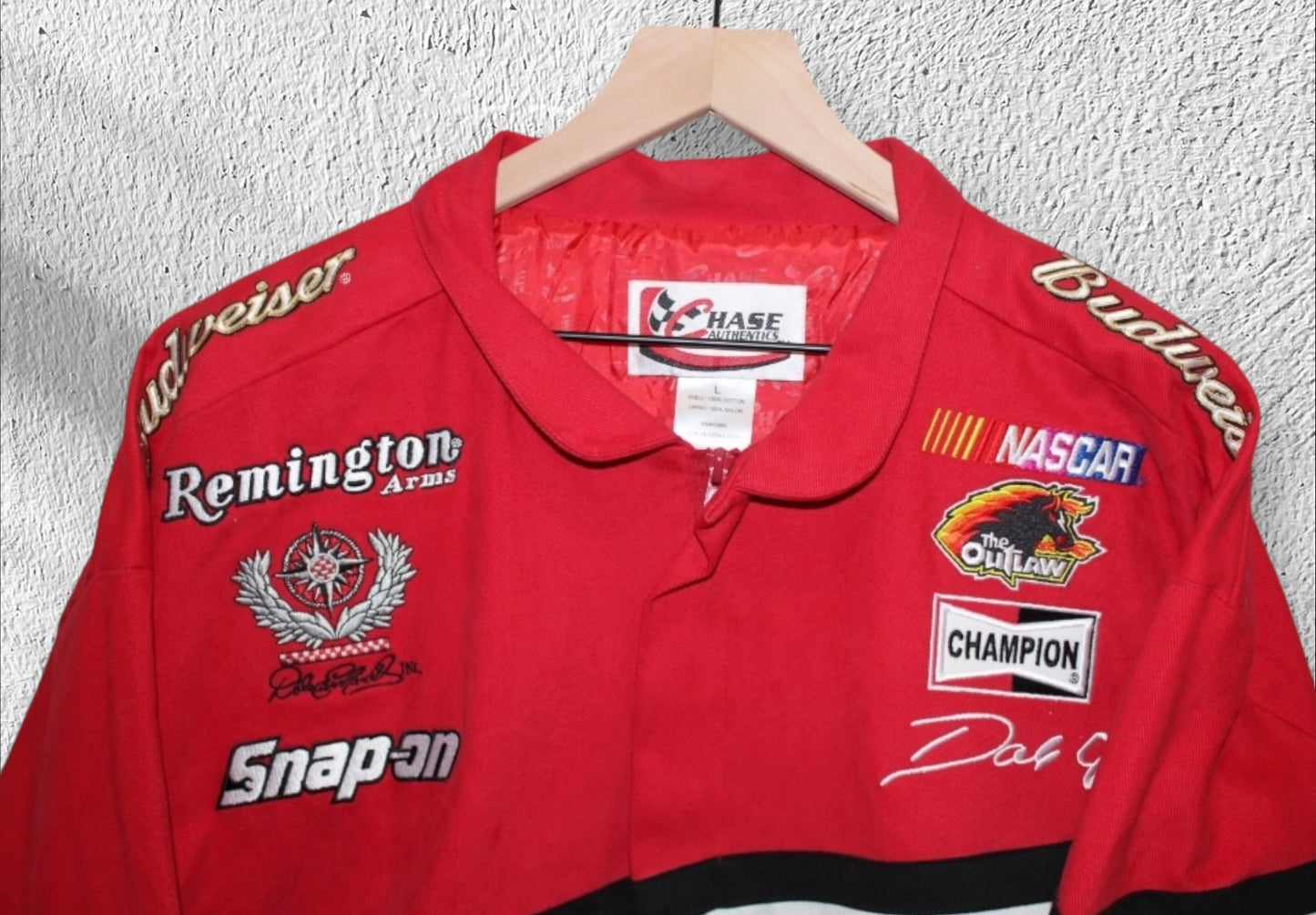 2000s Vintage NASCAR Racing Jacket Earnhardt Budweiser Large