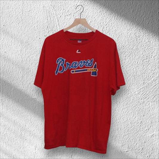 Atlanta Braves Tomahawk Majestic Shirt XL