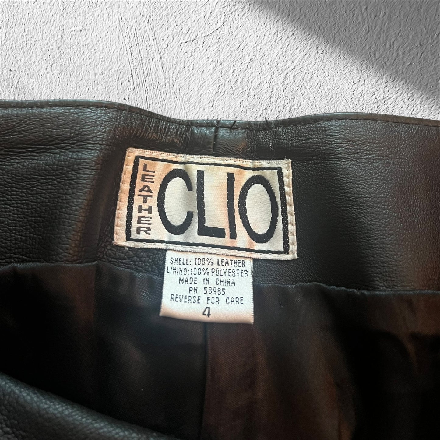 Vintage Clio Women’s Leather Pants – Black – Size 4