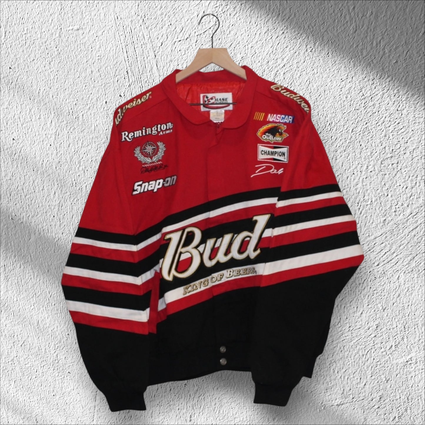 2000s Vintage NASCAR Racing Jacket Earnhardt Budweiser Large