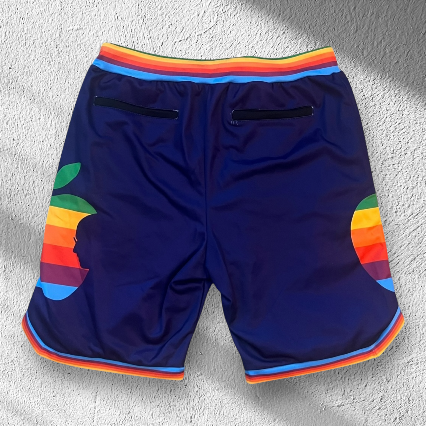 Apple Multicolor Retro Logo Shorts Steve Jobs Nineteenth Letter Chicago Large