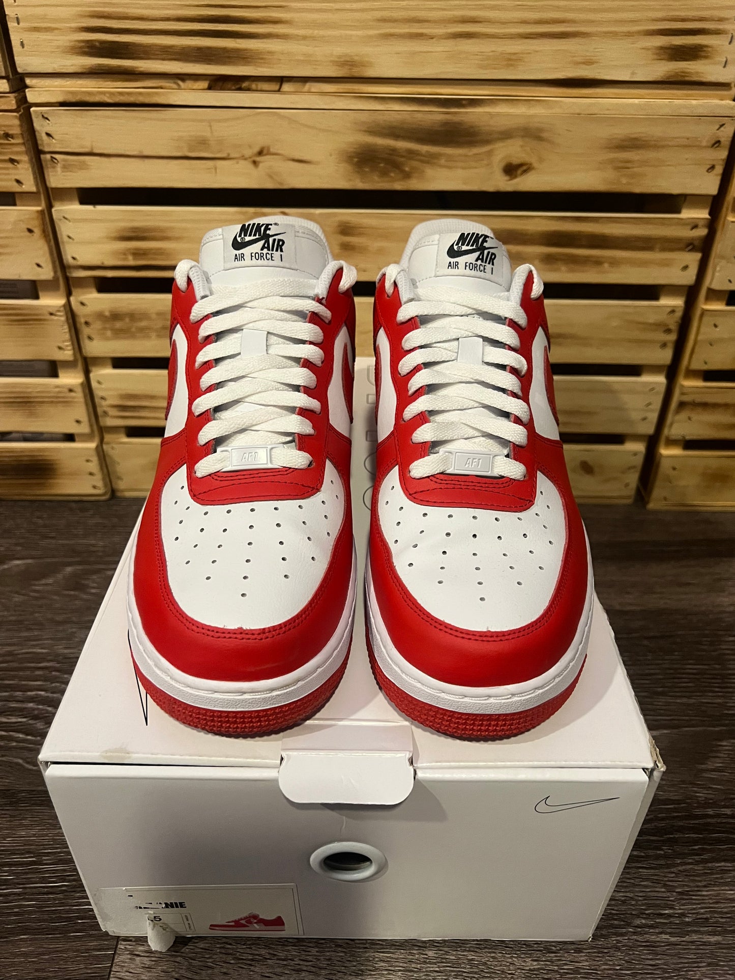 Nike Air Force 1 Low By You Red White Size 11