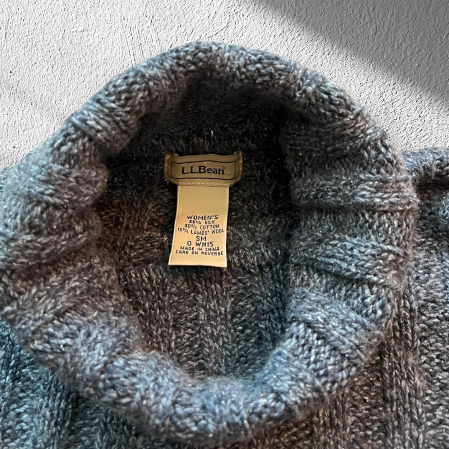 LL Bean Women’s Turtleneck Pullover Silk/Cotton Blend – Small, Gray