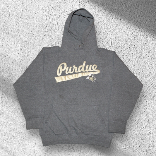 Vintage 90s Purdue Boilermakers Gray Hoodie – Small (Made in USA)