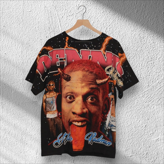 Dennis Rodman Bad As I Wanna Be All Over Print Shirt Large