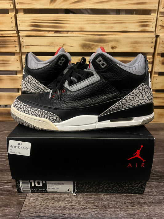 Air Jordan 3 Retro Black Cement Size 10.5