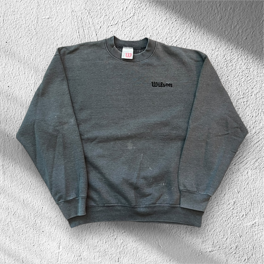 Vintage Wilson Black & Grey Crewneck Sweatshirt – Large (Made in USA)
