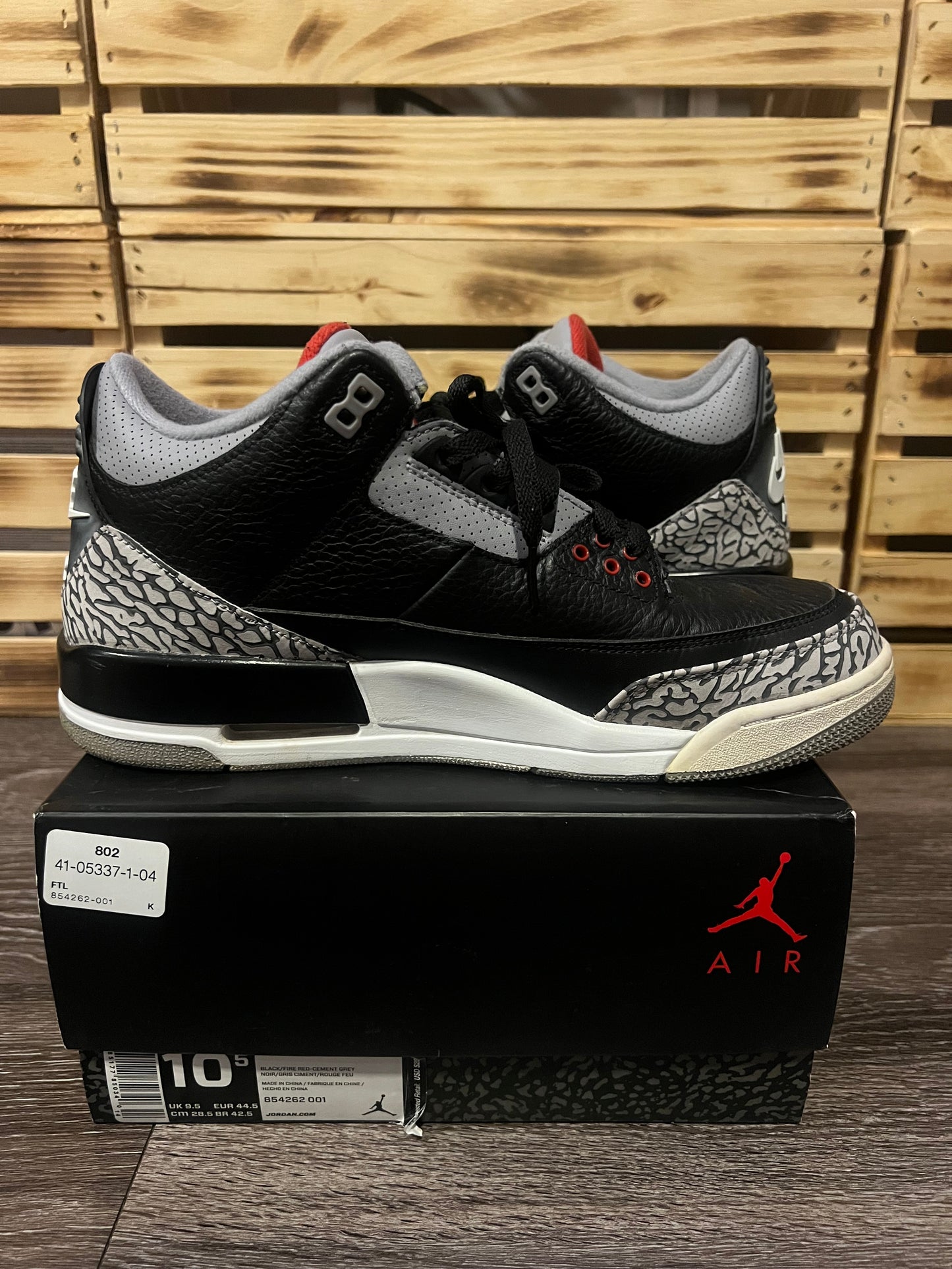 Air Jordan 3 Retro Black Cement Size 10.5