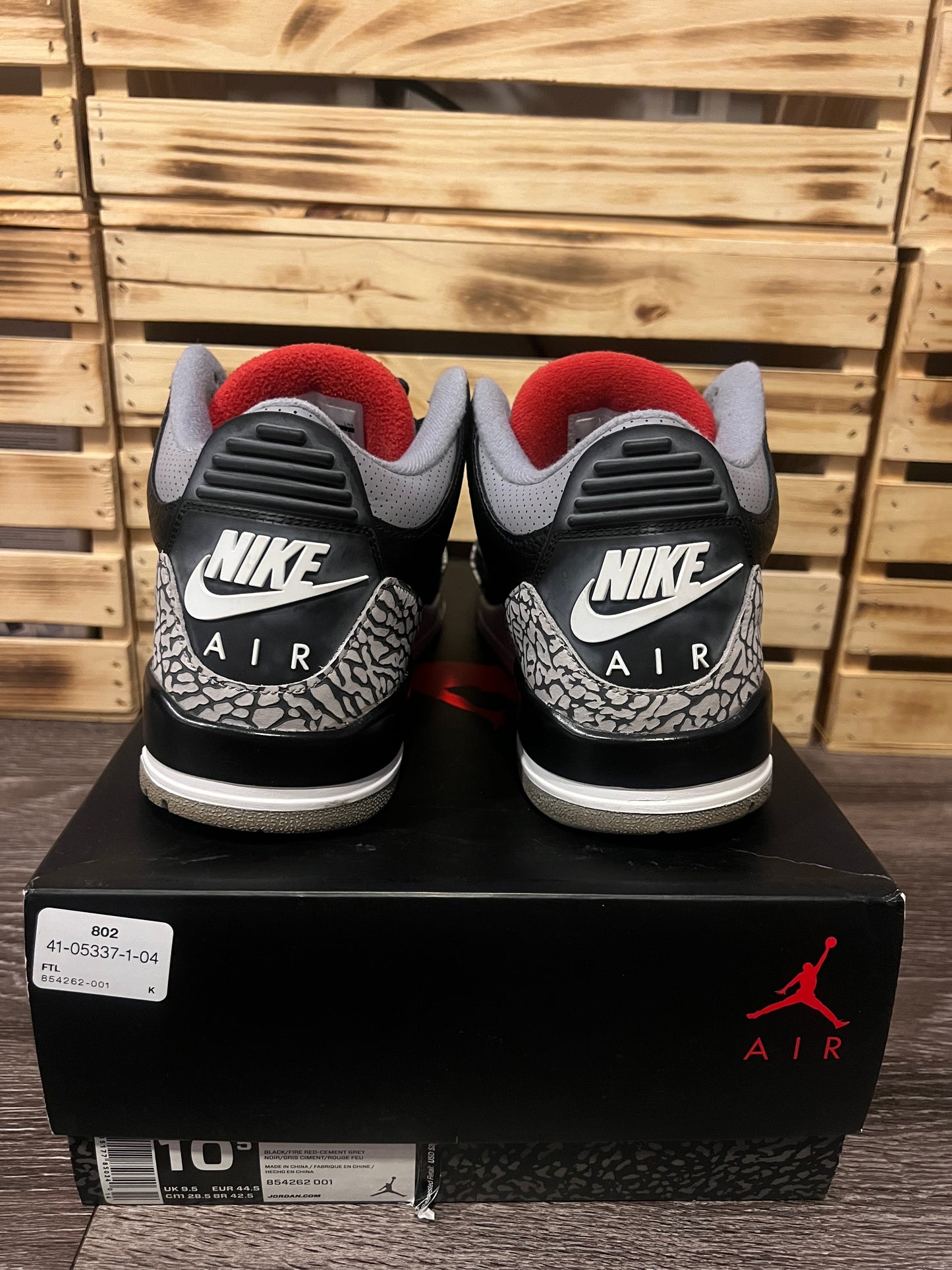 Air Jordan 3 Retro Black Cement Size 10.5