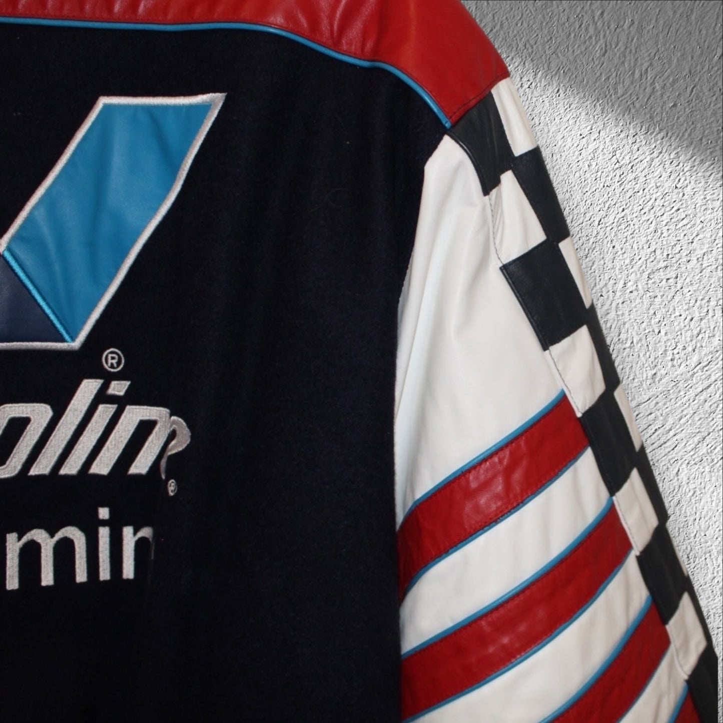 2000s Vintage NASCAR Valvoline Mark Martin Leather Jacket Mark Martin