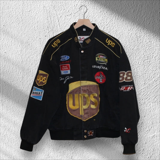 Vintage NASCAR Racing Jacket UPS Dale Jarrett Large