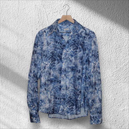 Batistini Silk Paisley Floral Button-Up Dress Shirt
