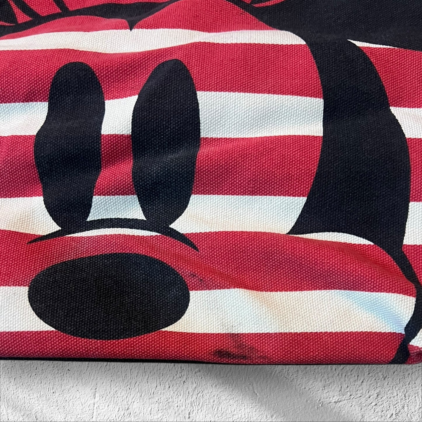 Disney Tote Minnie & Mickey Mouse Canvas Striped Beach Bag