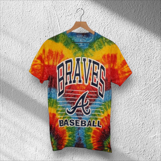 Atlanta Braves x Stitches Tie Dye Shirt Medium