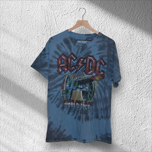 AC/DC 1981 World Tour Tie-Dye Retro Tee Large
