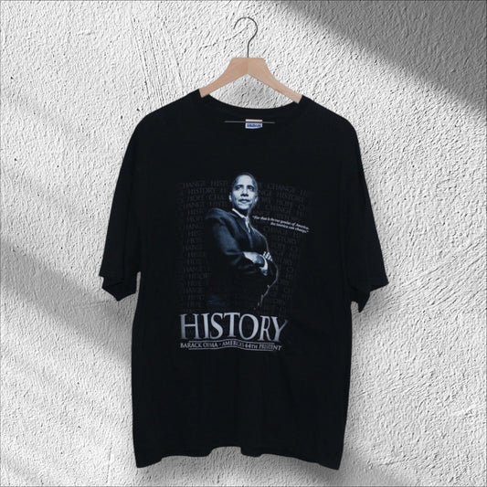 Vintage 2008 Barack Obama 44th President History Shirt XL