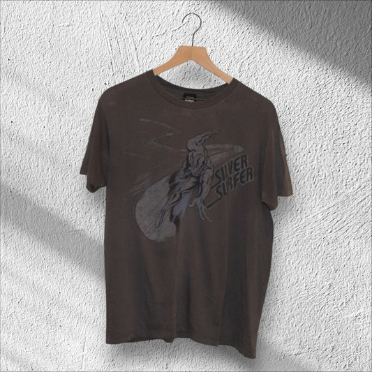 Vintage Silver Surfer Marvel Comics Mad Engine Shirt Large
