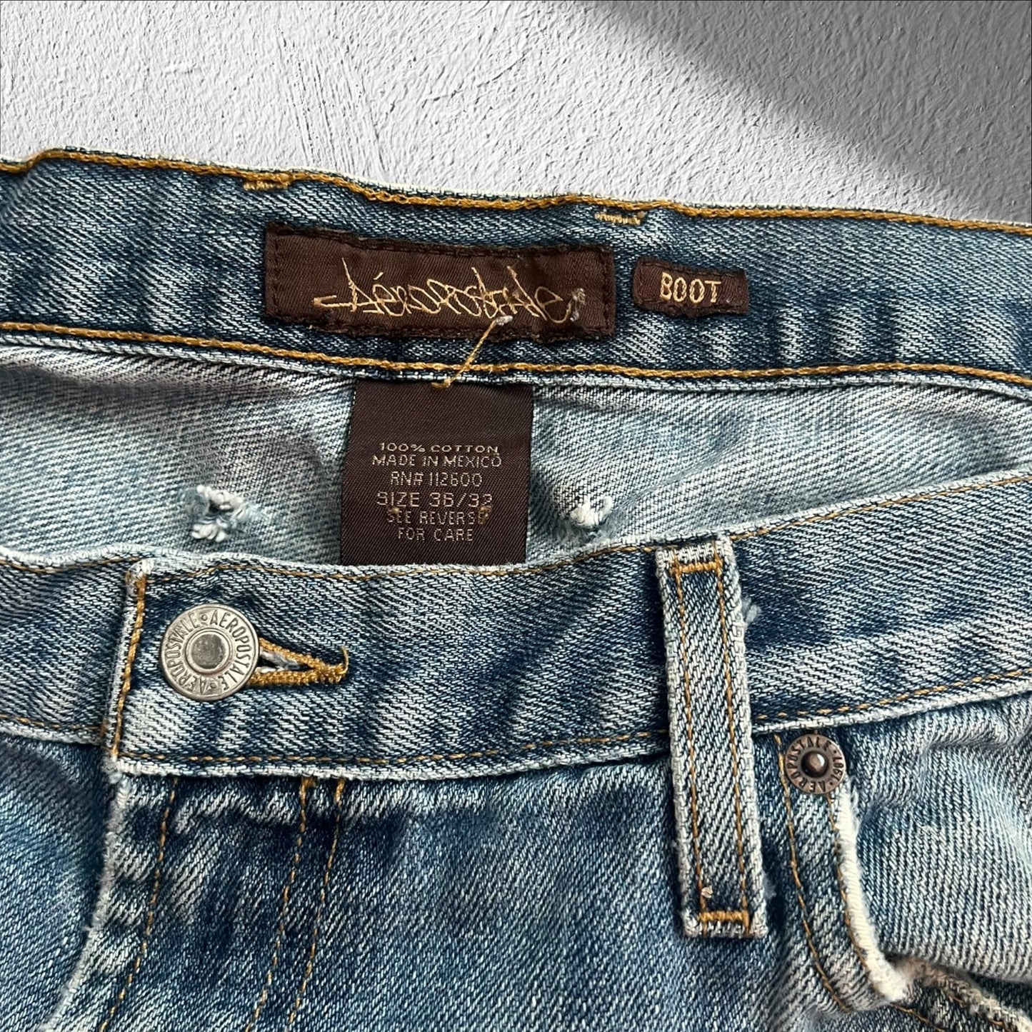 Vintage Y2K Aeropostale Boot Cut Denim Blue Jeans – Size 36x32