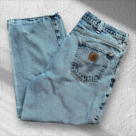 Vintage Carhartt Relaxed Fit Denim Blue Jeans – Size 36x28