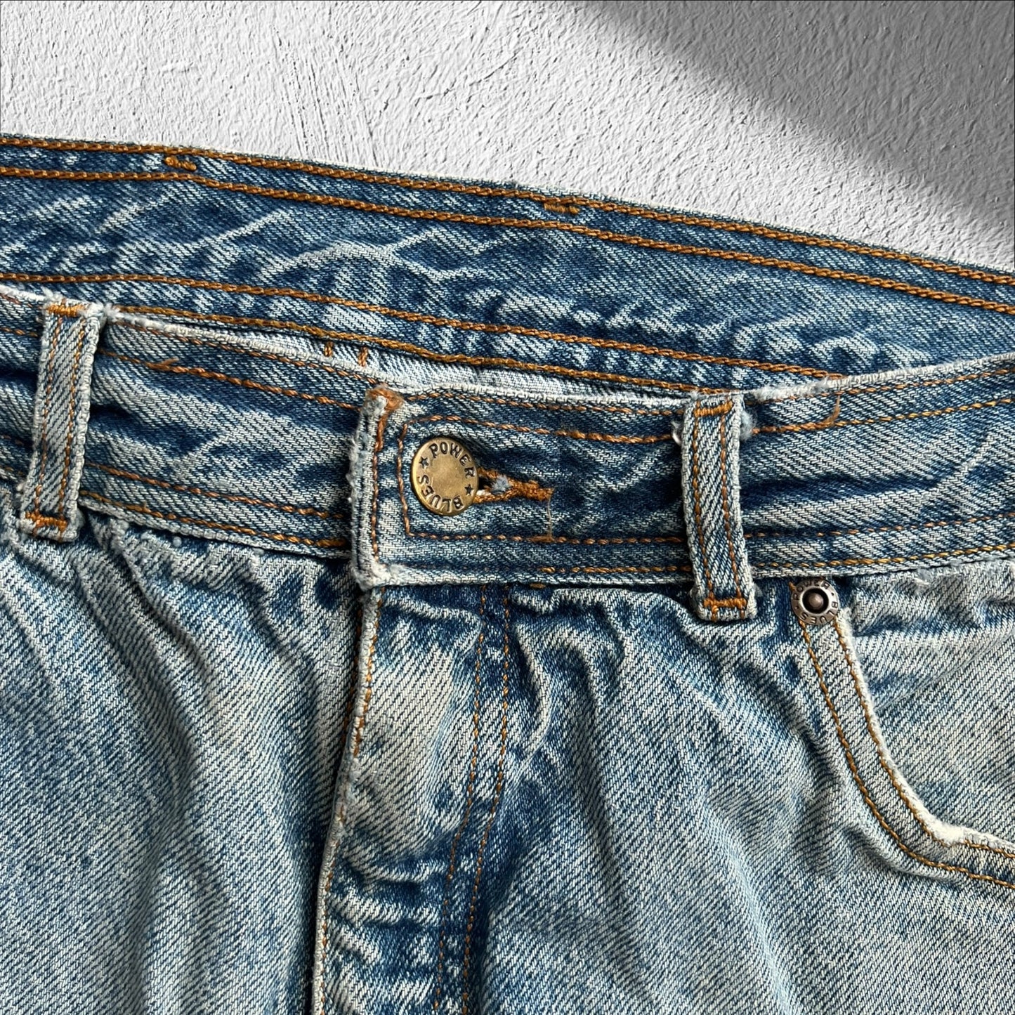 Vintage 80s Power Blues Straight Leg Denim Jeans – Size 31x32