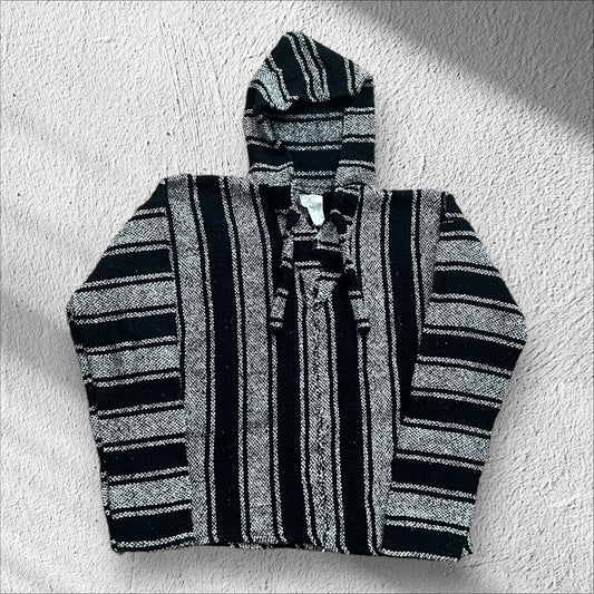 Vintage Mexican Baja Striped Drug Rug Hoodie – Size Medium