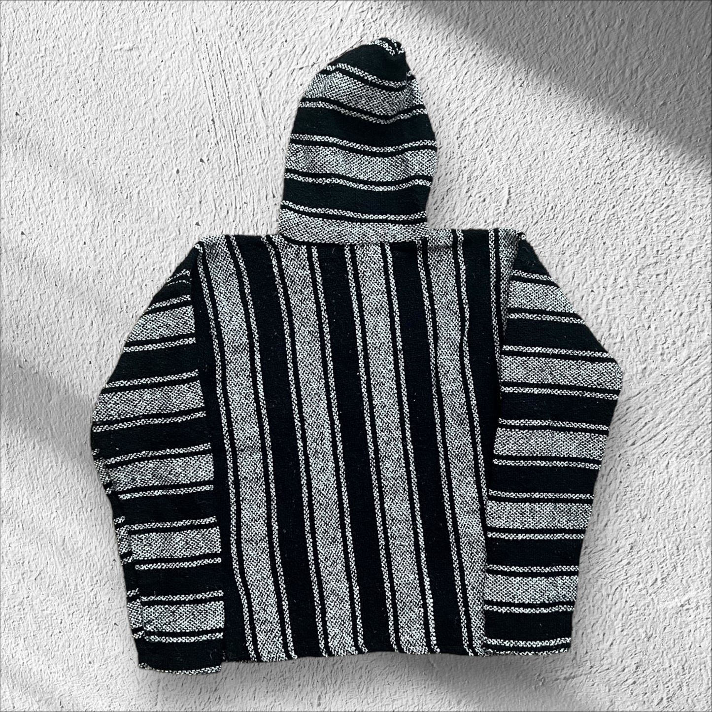 Vintage Mexican Baja Striped Drug Rug Hoodie – Size Medium