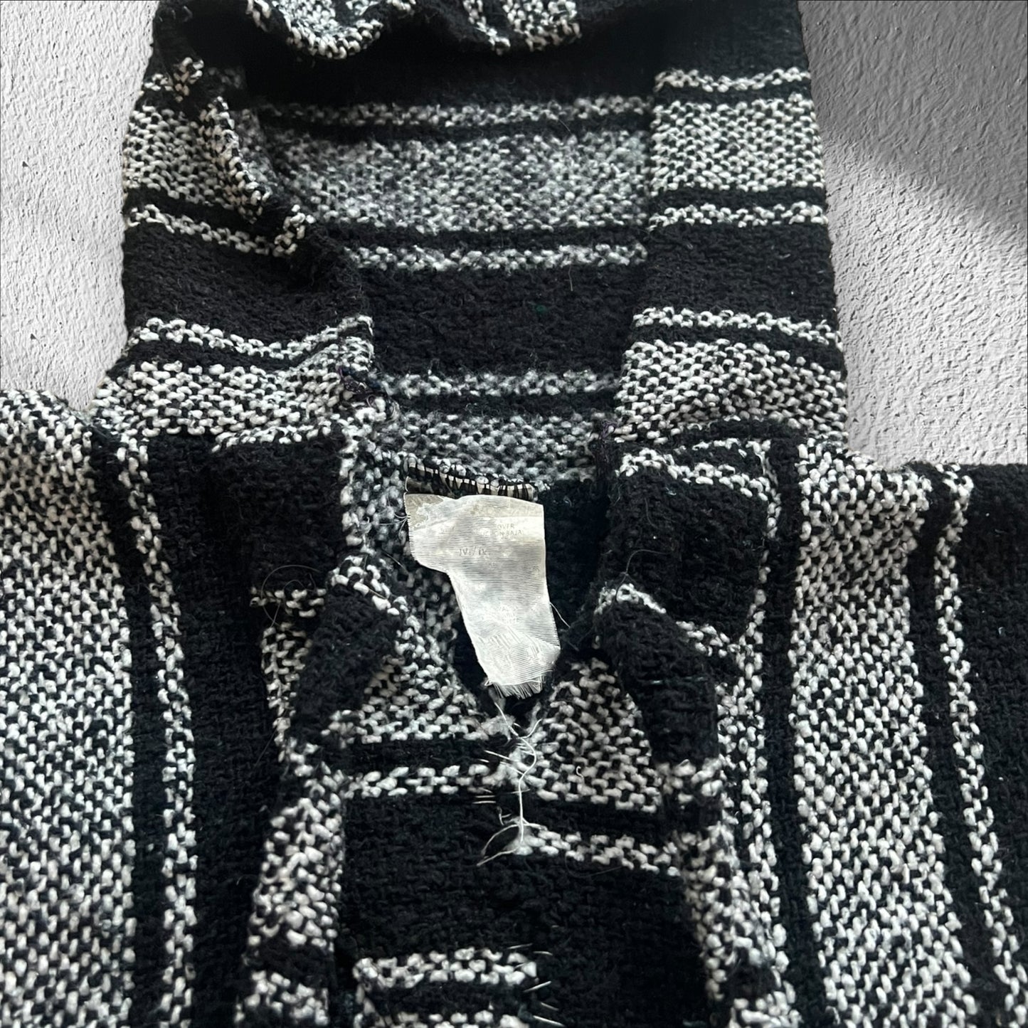 Vintage Mexican Baja Striped Drug Rug Hoodie – Size Medium