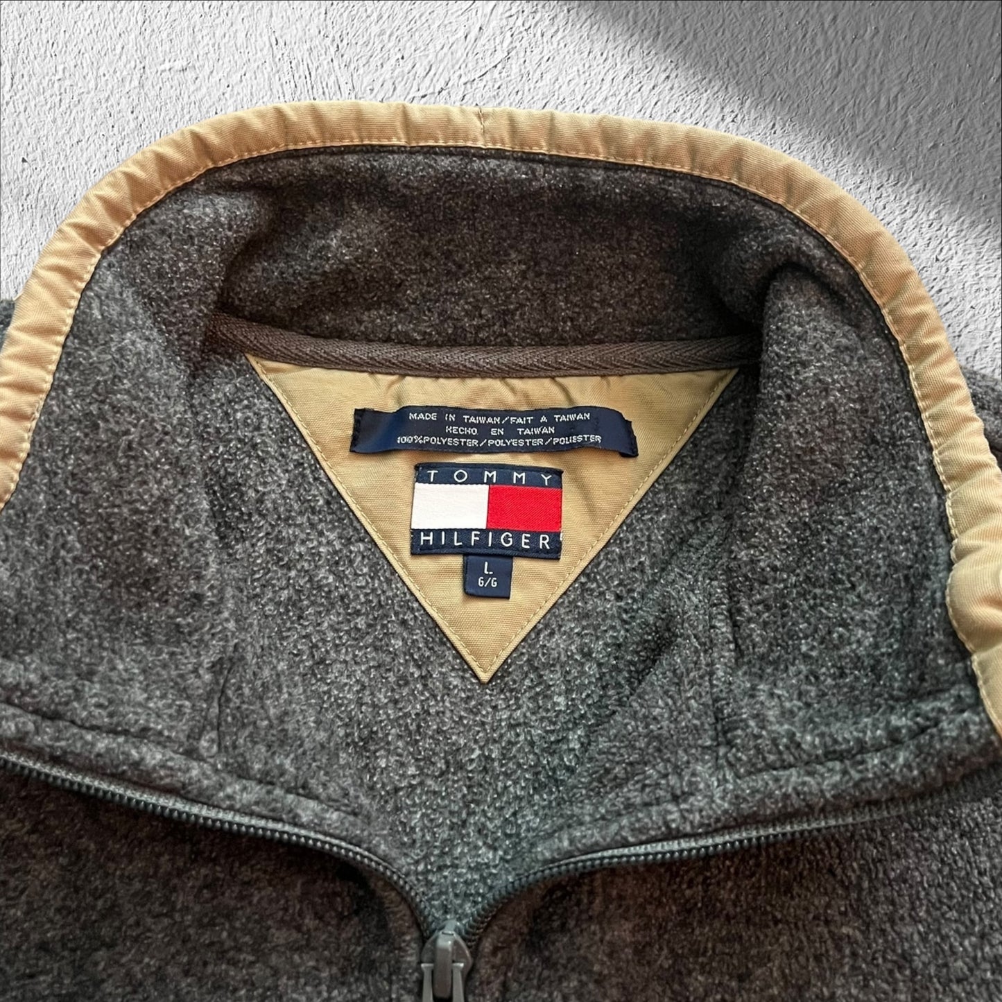 Vintage 90s Tommy Hilfiger Spellout Quarter Zip Pullover – Size Large