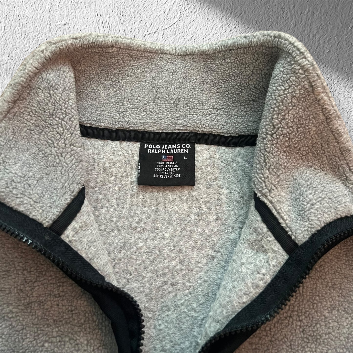 Vintage 90s Polo Ralph Lauren Jeans Co Striped Fleece Pullover – Size Large