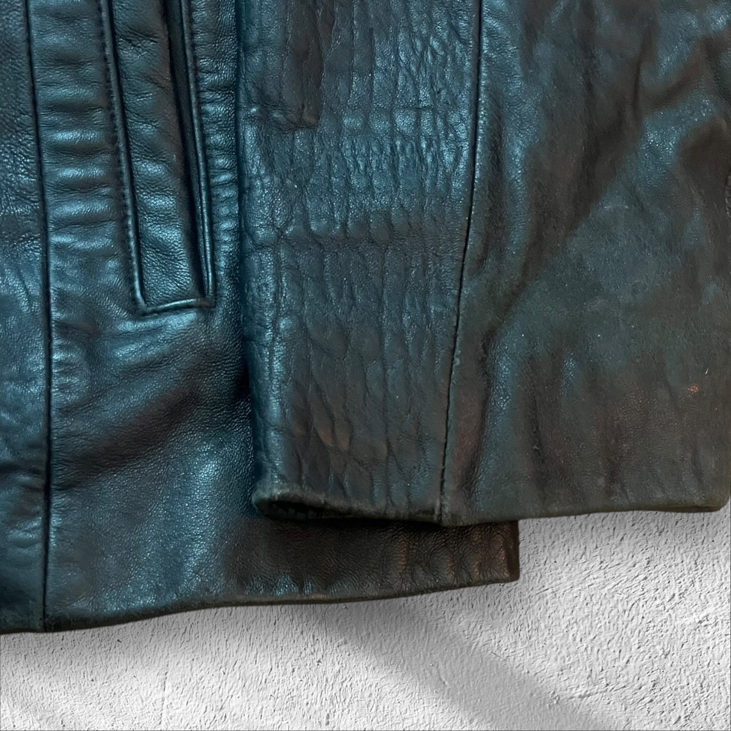 Vintage Mossimo Black Leather Moto Jacket Men’s XL