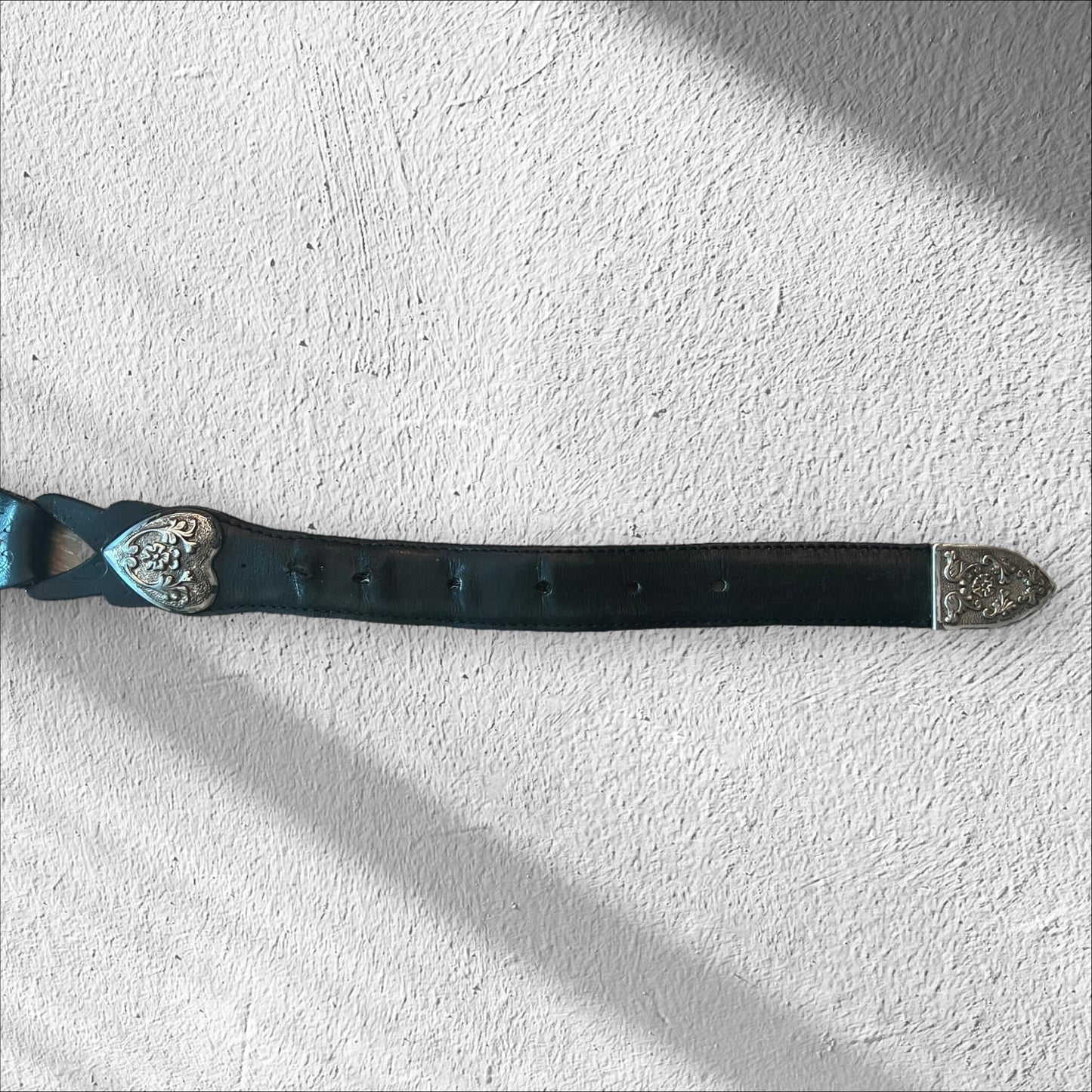 Vintage Resistol Ornate Metal Belt Floral Heart Design (Fits 27”–31” Waist)