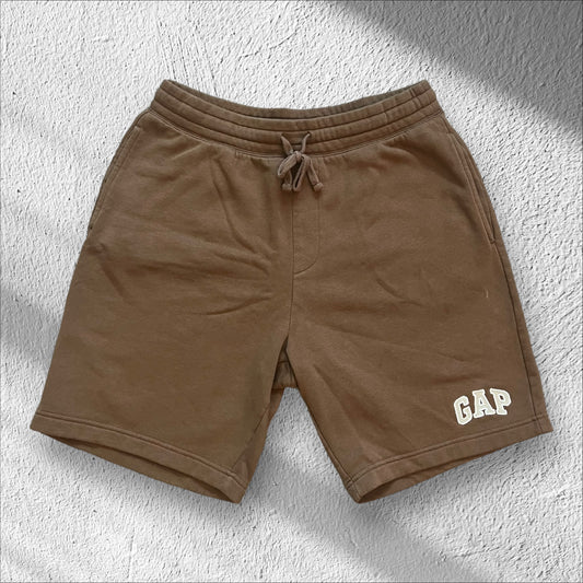 Gap Arc Spellout Cotton Shorts – Brown/Tan – Size Large