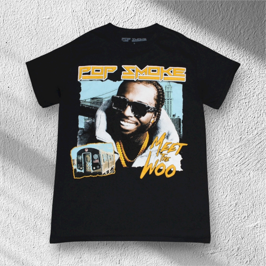 Pop Smoke “Meet The Woo” Rap Graphic T-Shirt Small Black Hip Hop Streetwear