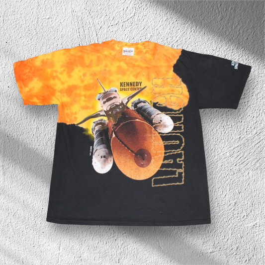 Vintage 90s Kennedy Space Center 50th Anniversary Launch Tie-Dye Shirt – Large