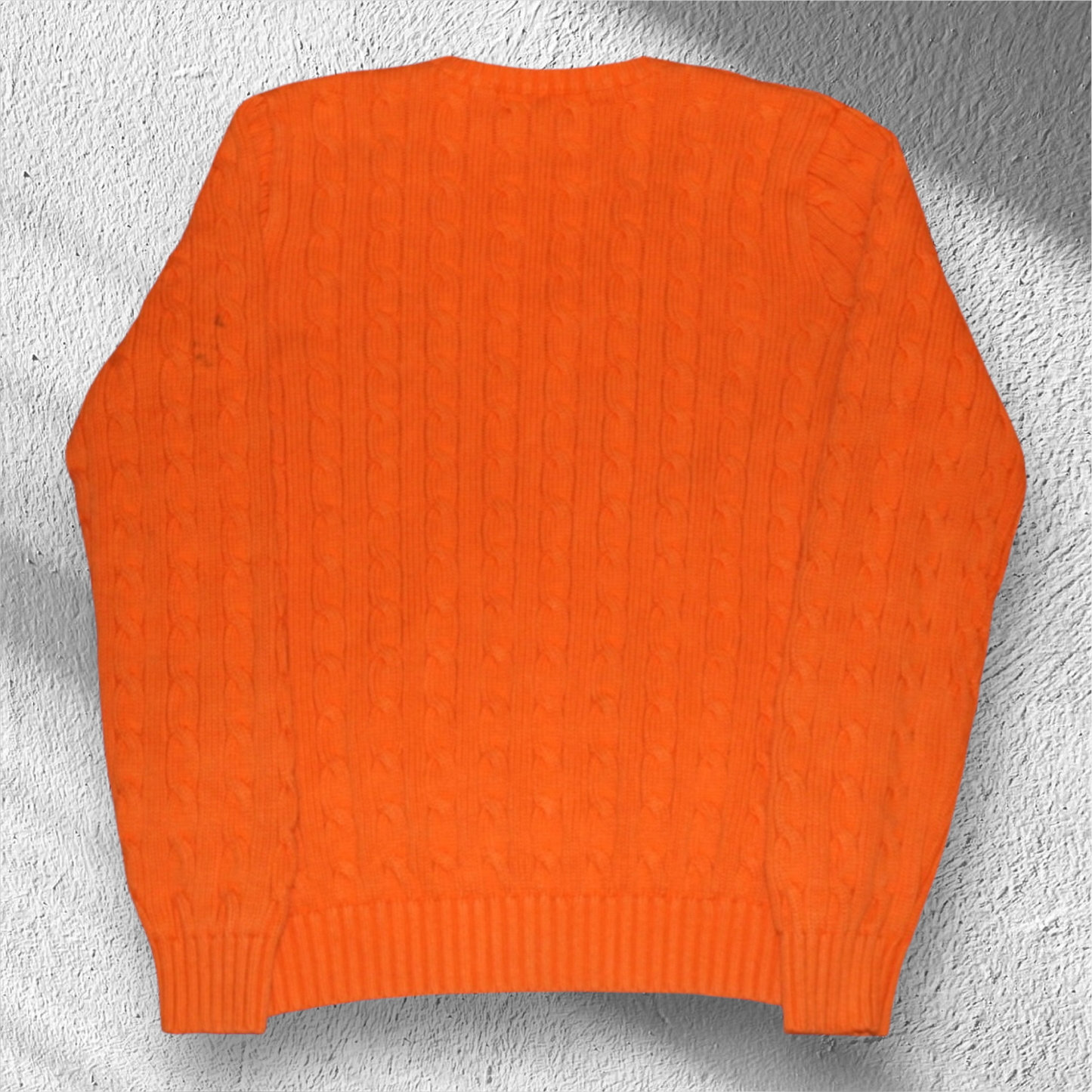 Polo Ralph Lauren Sport Orange Cable Knit V-Neck Sweater – Large