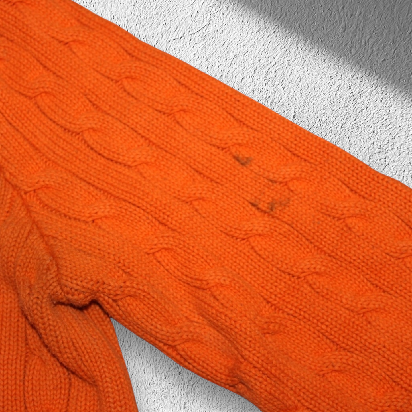 Polo Ralph Lauren Sport Orange Cable Knit V-Neck Sweater – Large