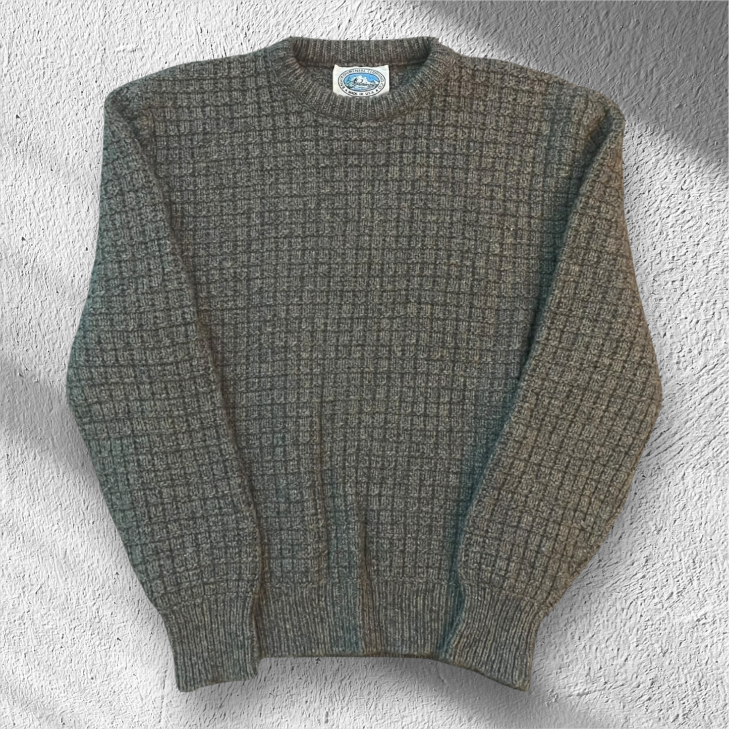 Vintage 90s Textured Pattern Wool Sweater Environmental Clothing Co Large