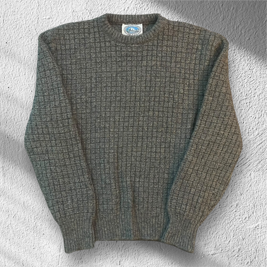 Vintage 90s Textured Pattern Wool Sweater Environmental Clothing Co Large