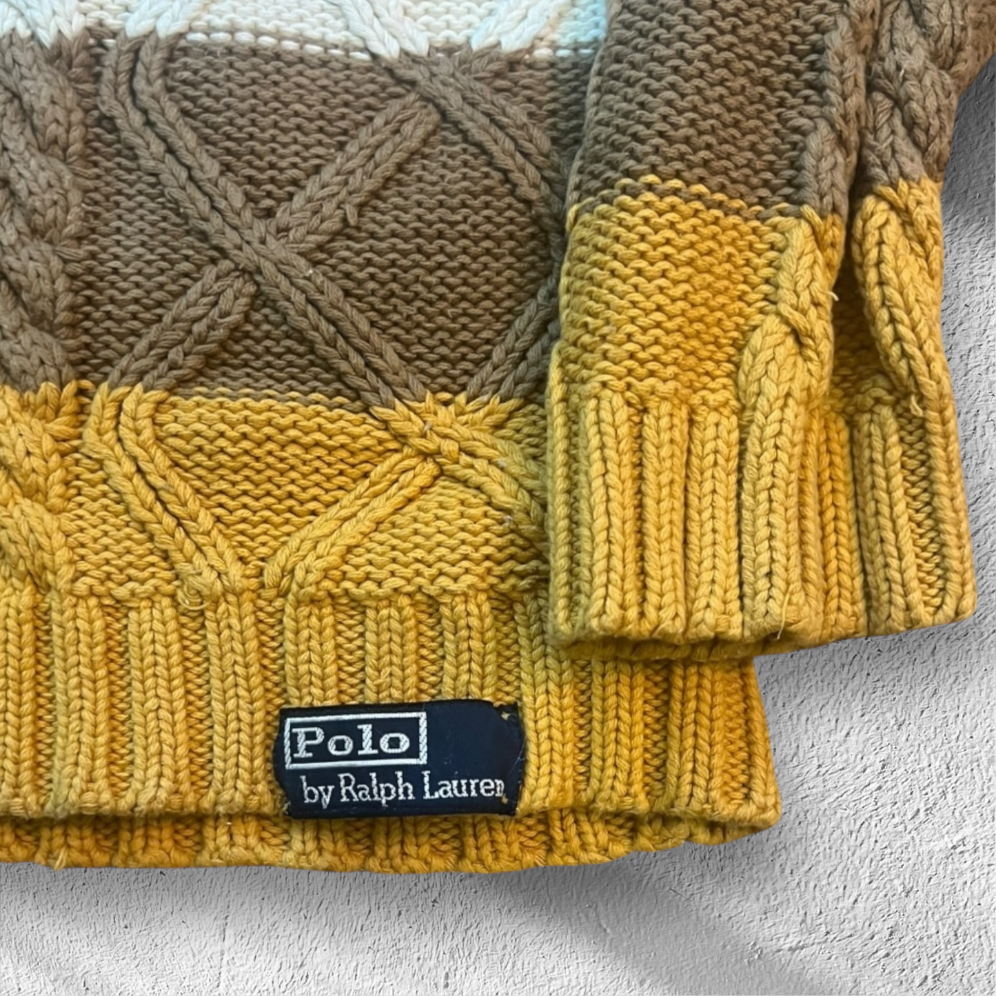 Vintage Polo Ralph Lauren Striped Ribbed Knit Sweater – Fits Large