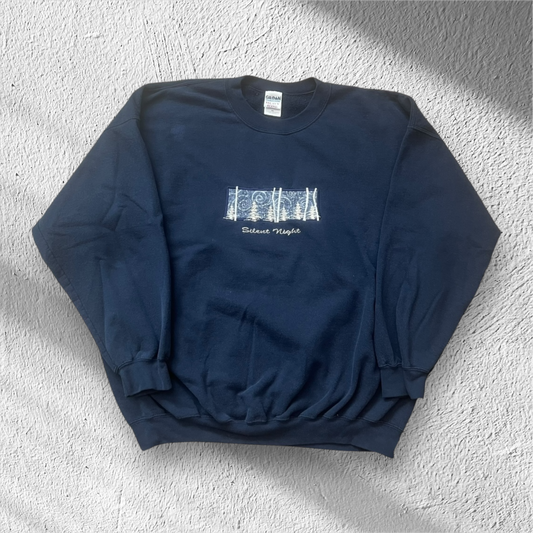 Vintage 90s Silent Night Christmas Trees Crewneck – 2XL