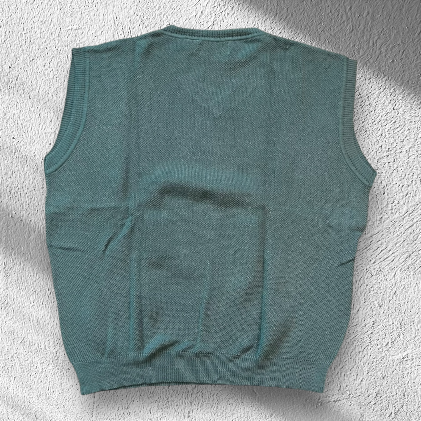 Vintage 90s Tehama Clint Green Cotton Knit Vest – XL, Made in USA, New